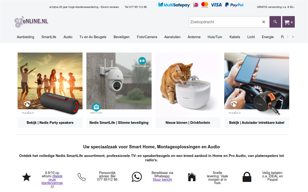 Screenshot van cjonline.nl