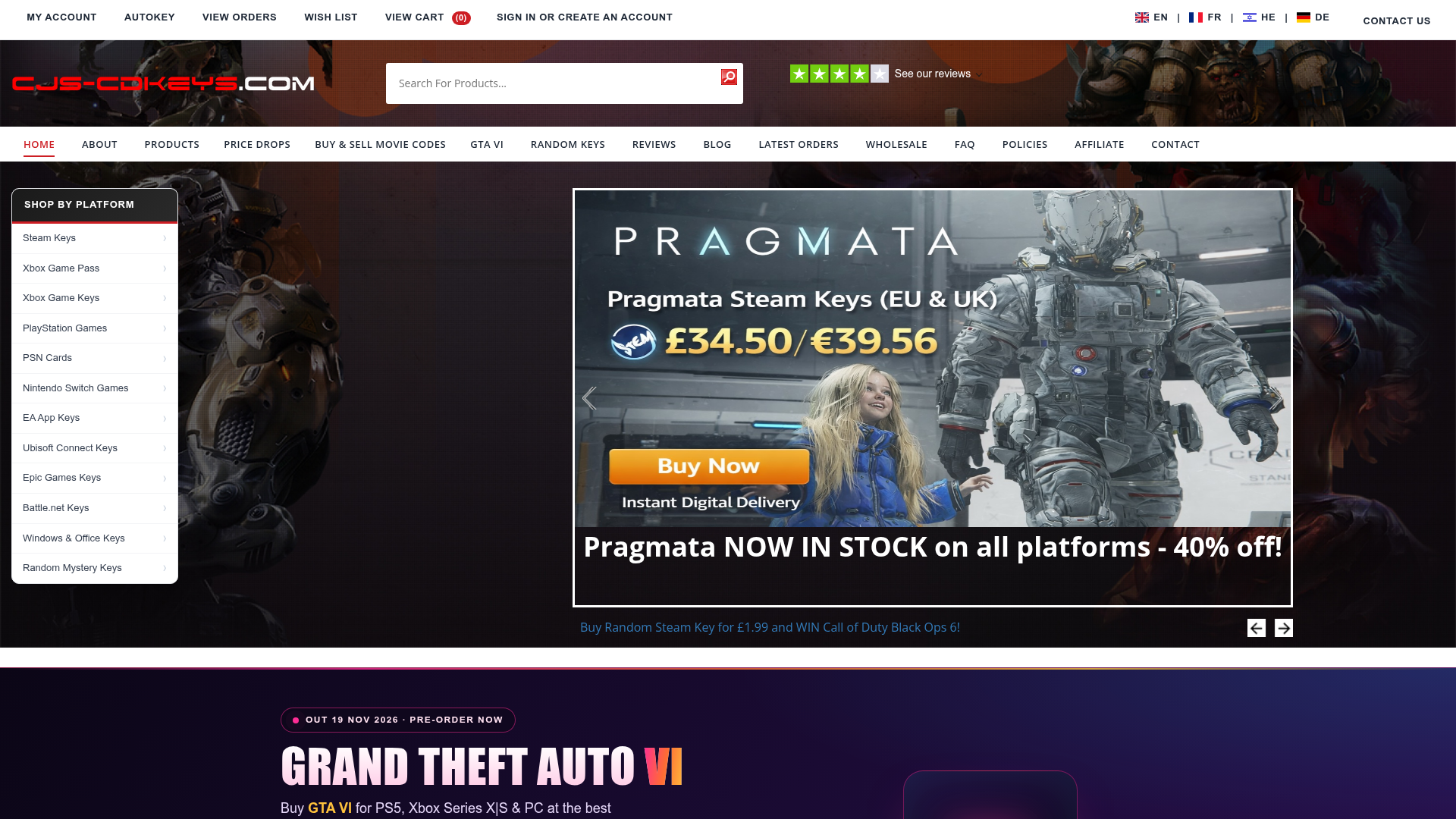 Screenshot van cjs-cdkeys.com