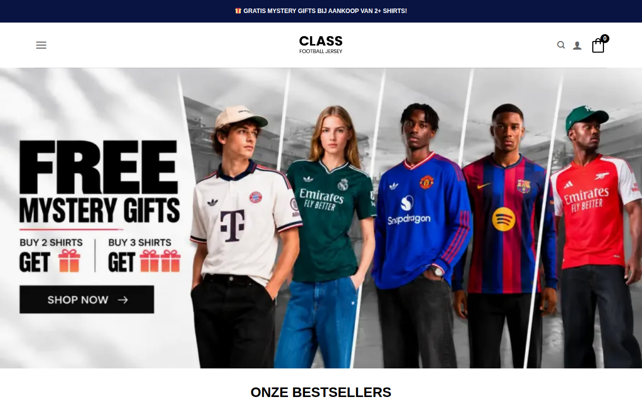 Screenshot van classfootballjersey.com