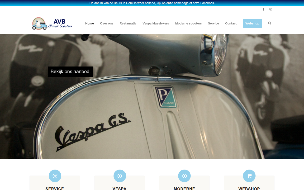 Screenshot van classicscooters.nl