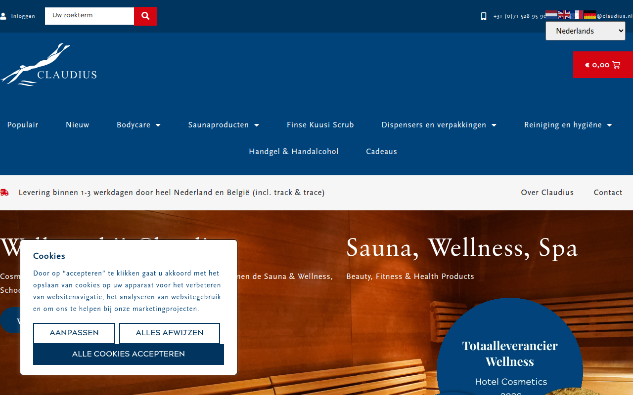 Screenshot van claudiusonline.nl