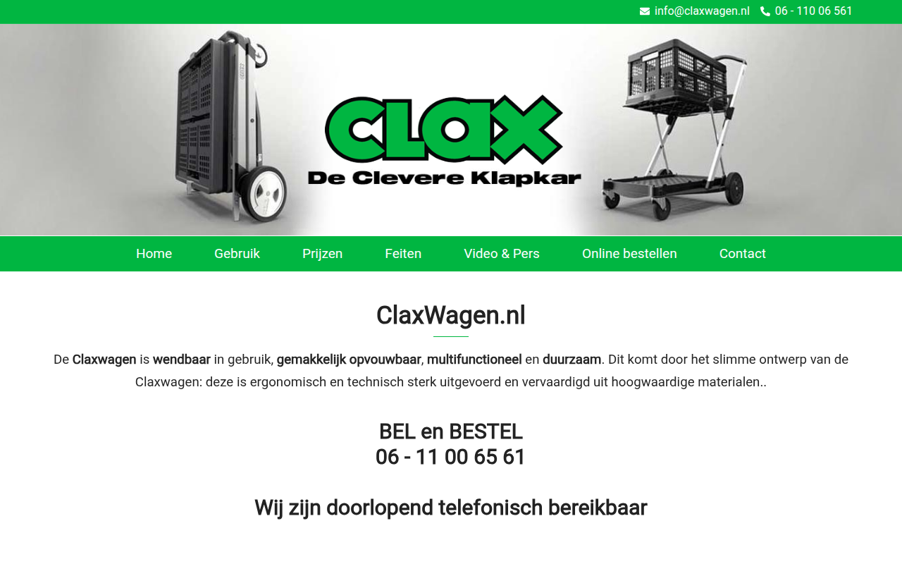 Screenshot van claxwagen.nl