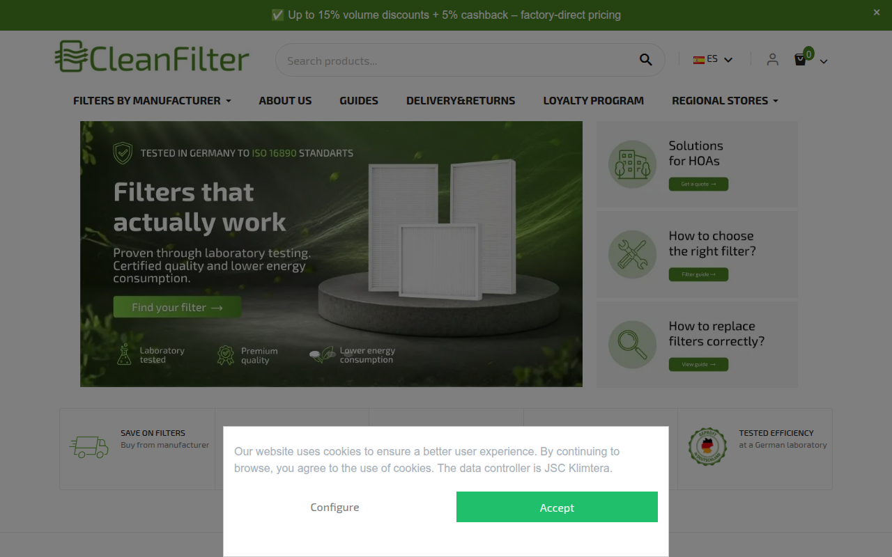 Screenshot van Cleanfilter