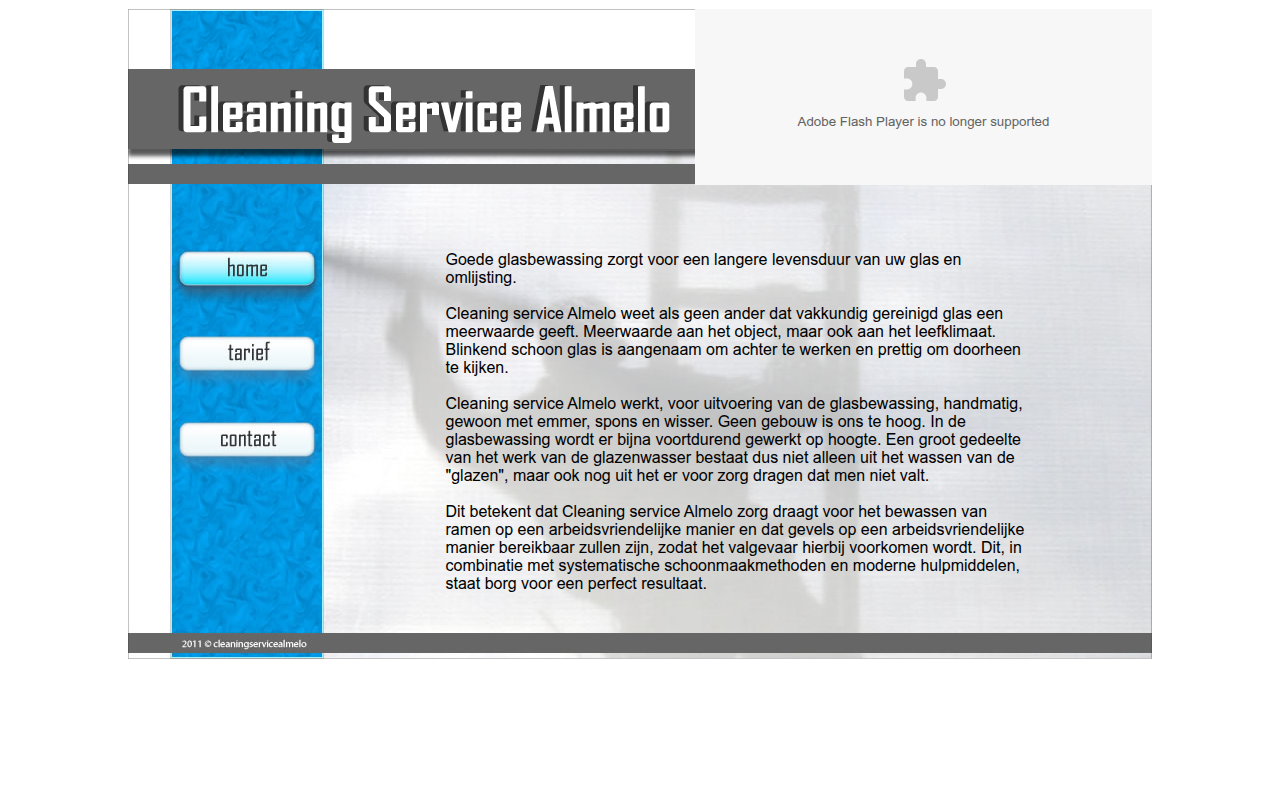 Screenshot van cleaningservicealmelo.nl