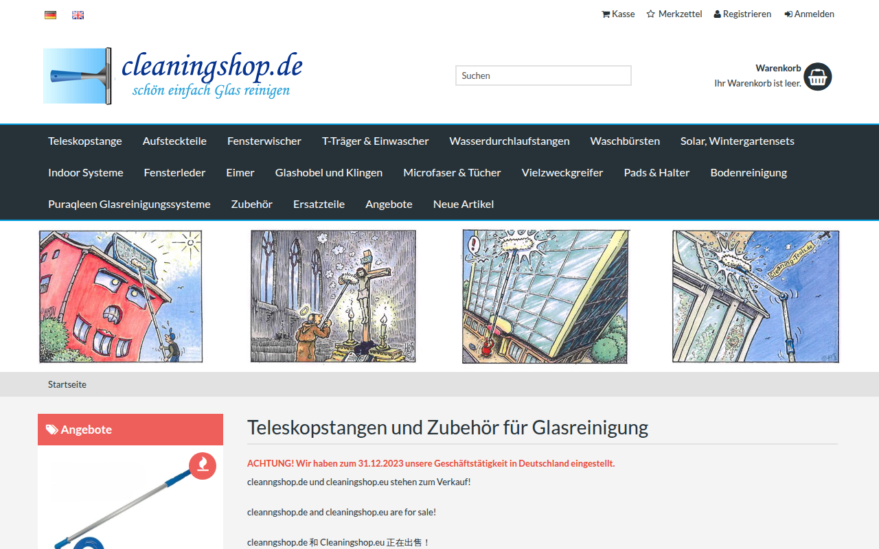 Screenshot van cleaningshop.de