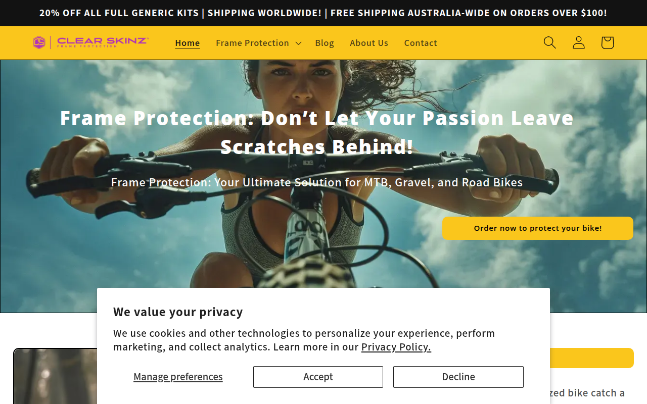Screenshot van clear-skinz.com