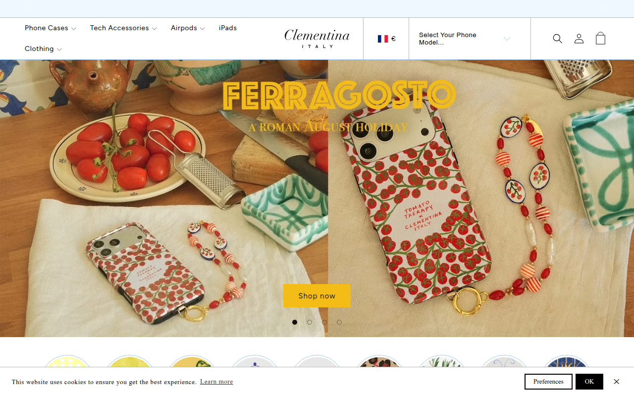 Screenshot van clementinaitaly.com