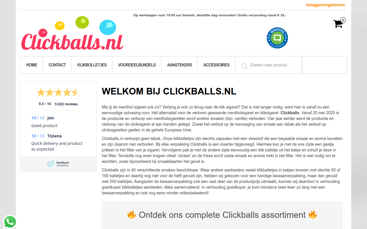 Screenshot van Clickballs