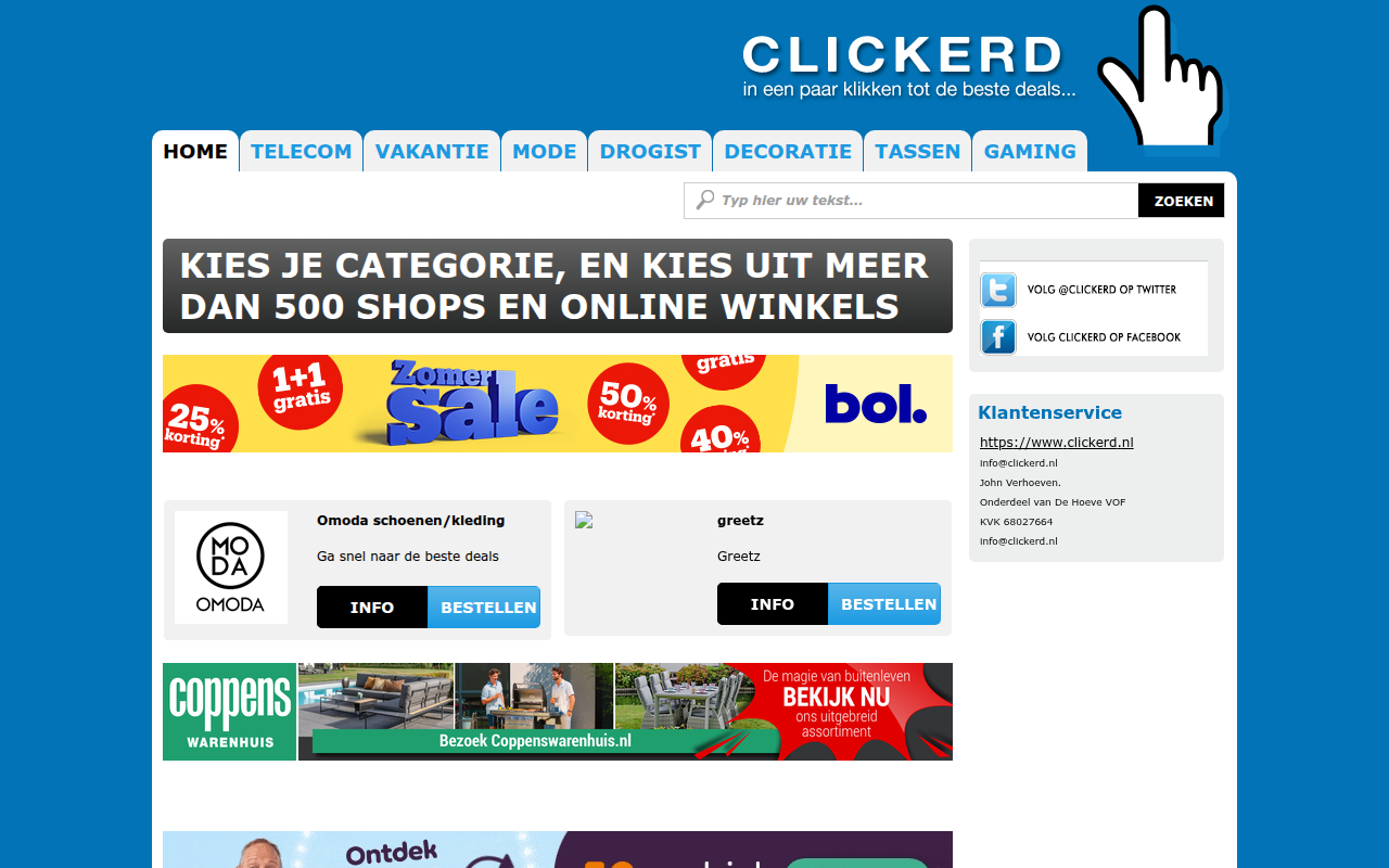 Screenshot van clickerd.nl