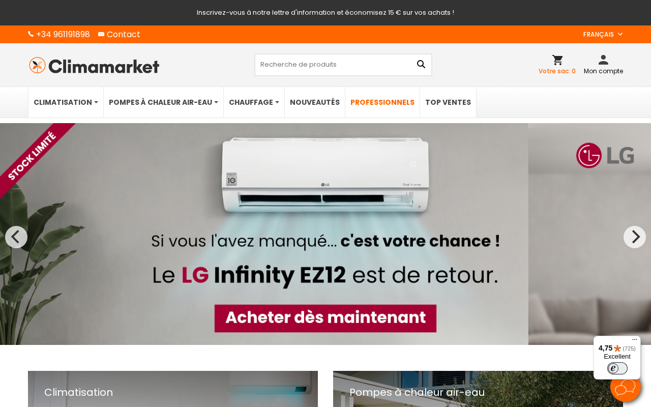 Screenshot van climamarket.eu