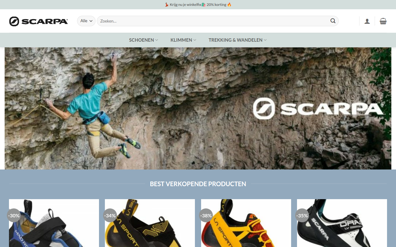 Screenshot van climbingshoes-sale.com