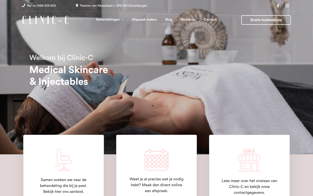 Screenshot van clinic-c.nl