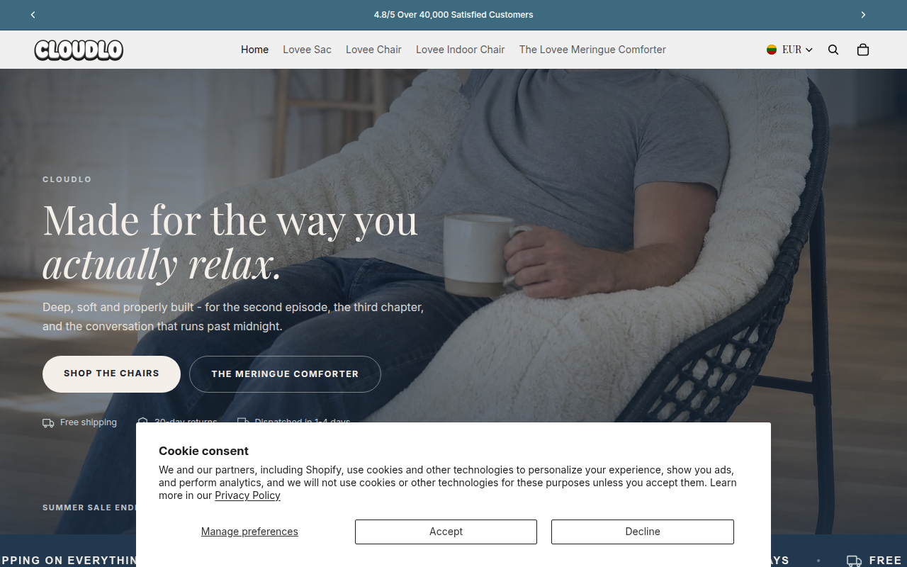 Screenshot van cloudlo.shop