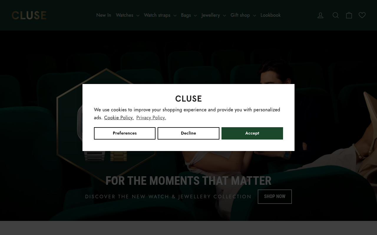 Screenshot van cluse.com