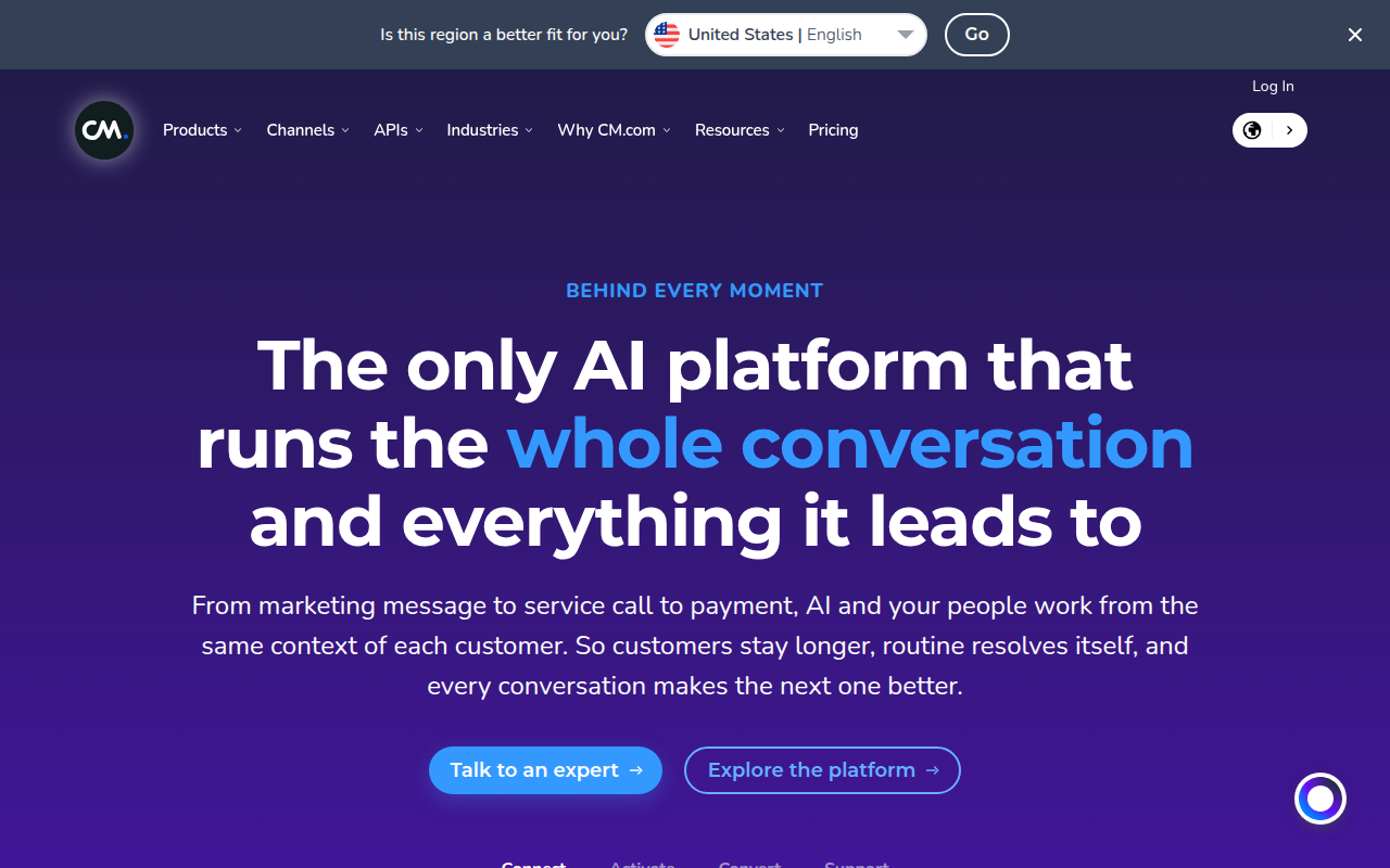Screenshot van cm.com