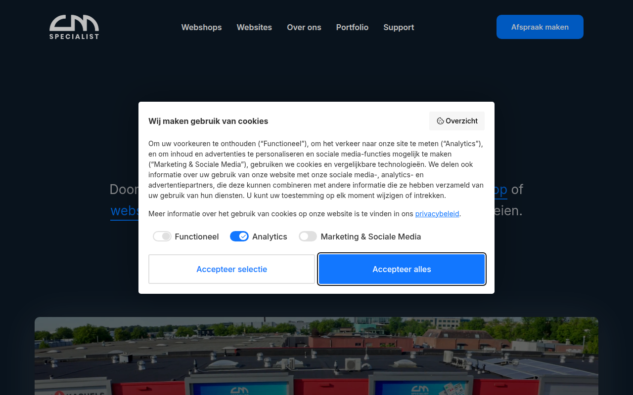 Screenshot van cmspecialist.nl