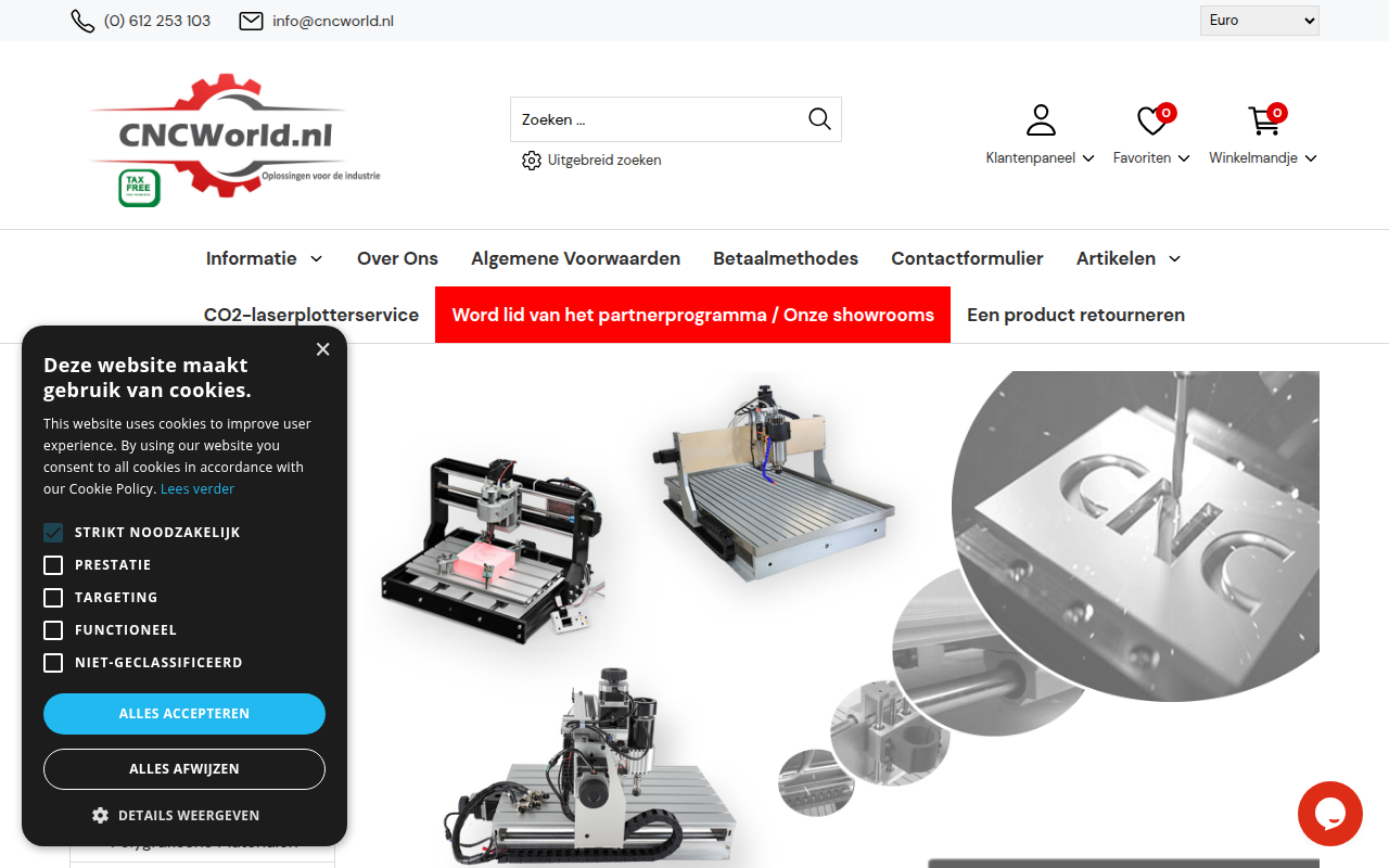 Screenshot van cncworld.nl