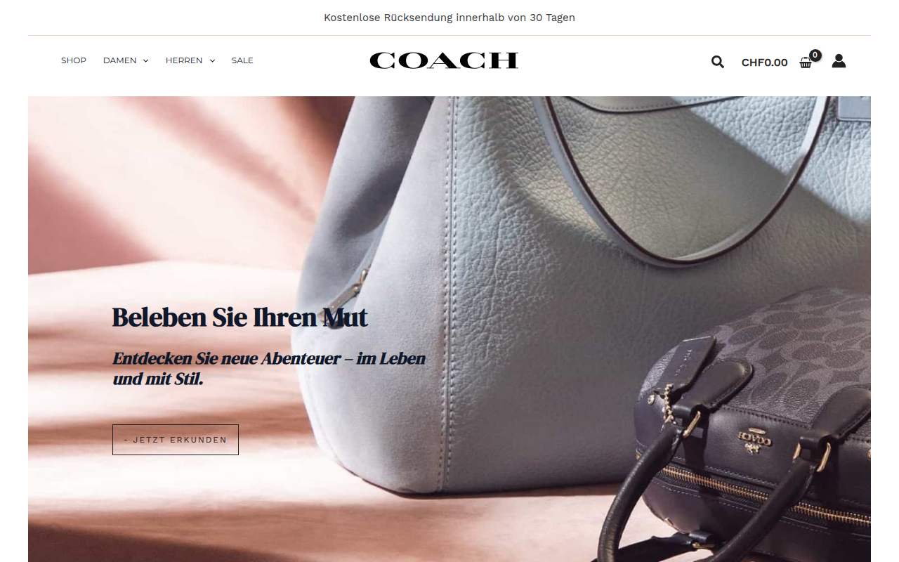 Screenshot van coachschweiztaschen.com