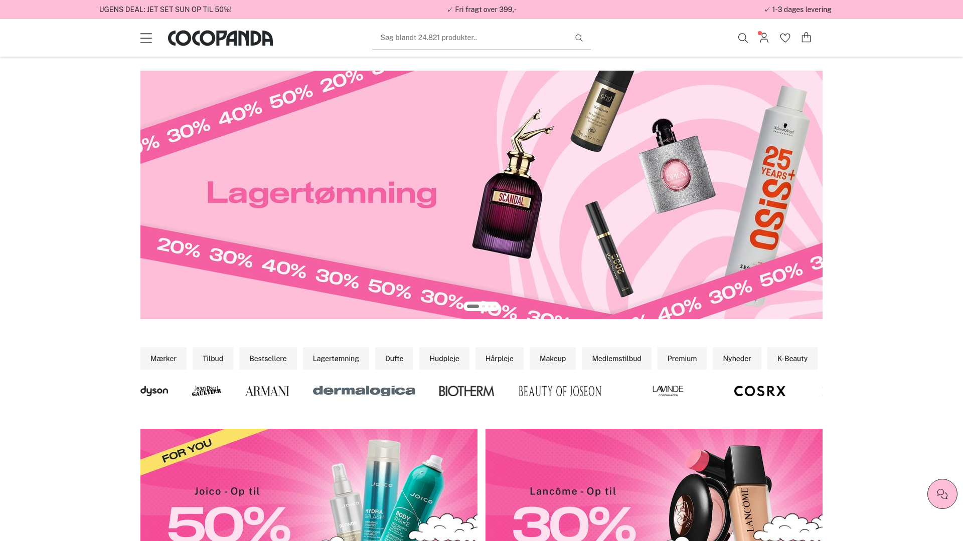 Screenshot van cocopanda.dk