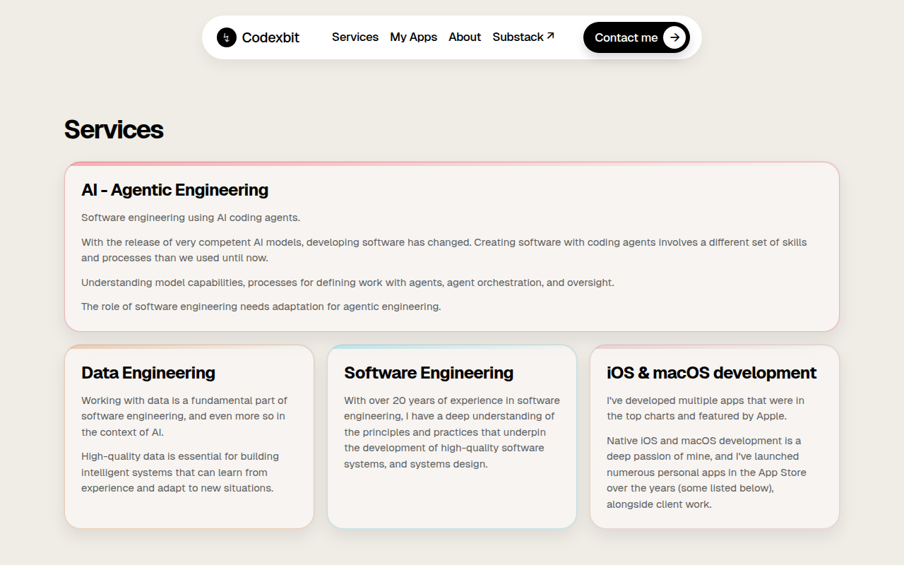 Screenshot van codexbit.com