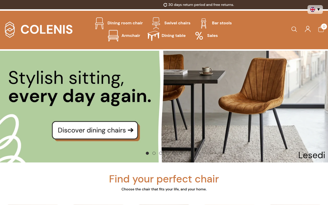 Screenshot van colenis.com