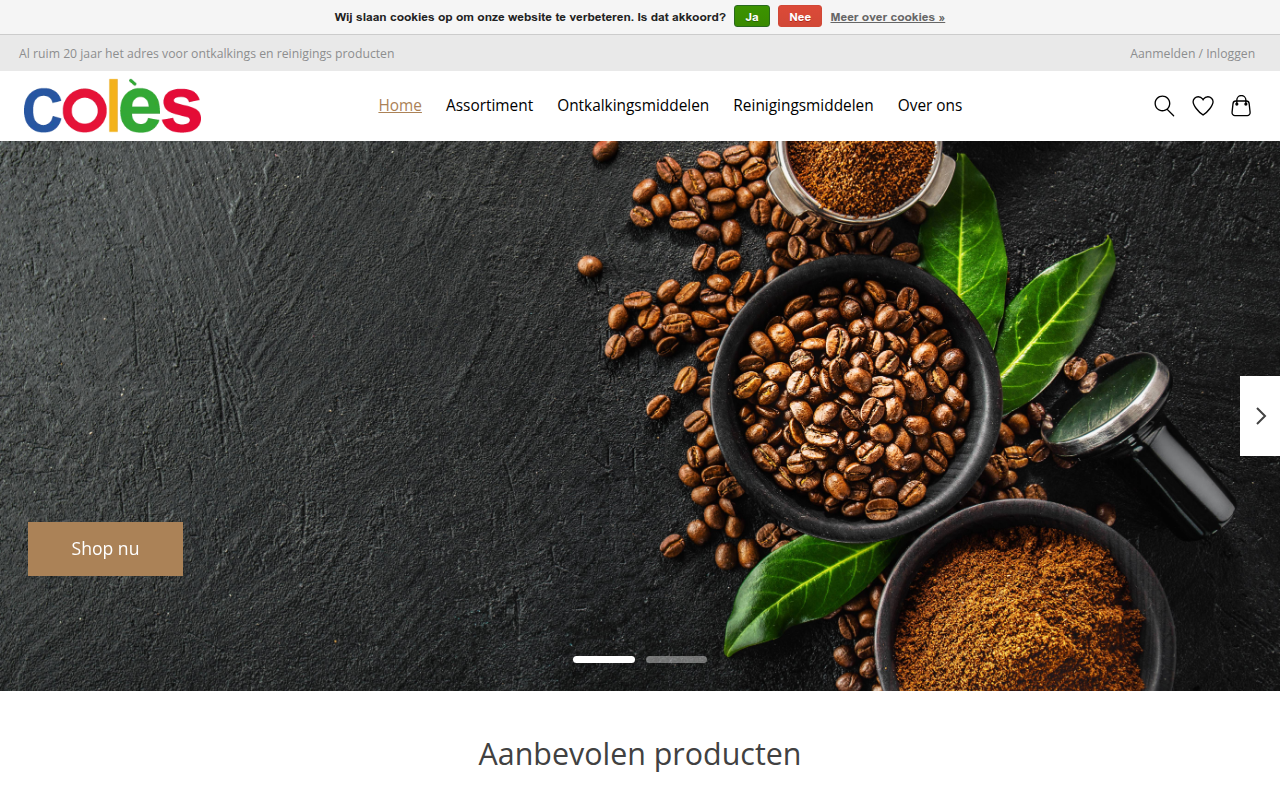 Screenshot van coles.nl