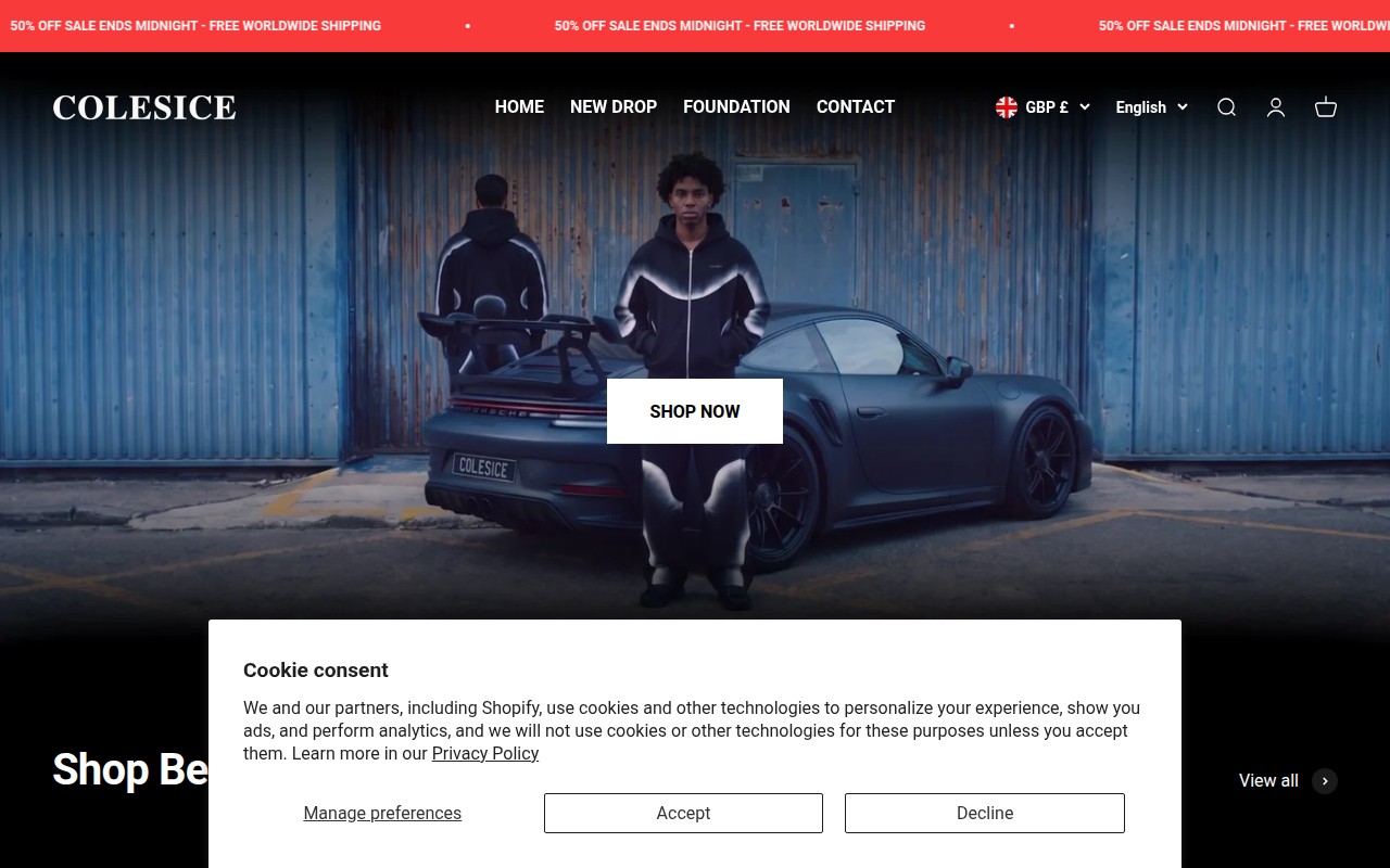 Screenshot van colesice.com