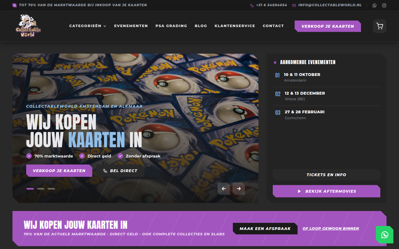 Screenshot van collectableworld.nl