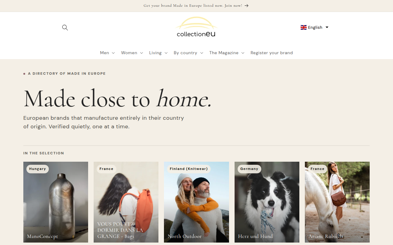 Screenshot van collectioneu.com