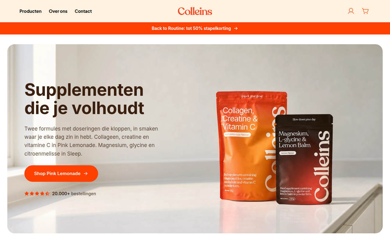 Screenshot van colleins.com