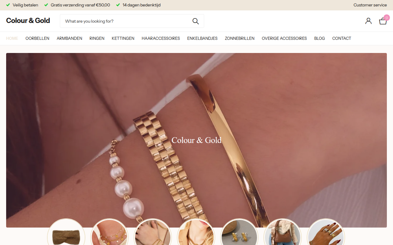 Screenshot van colourandgold.nl