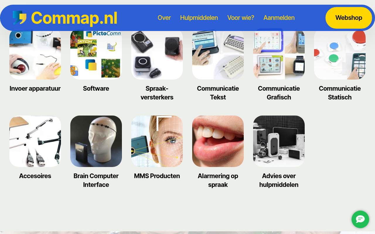 Screenshot van commap.nl