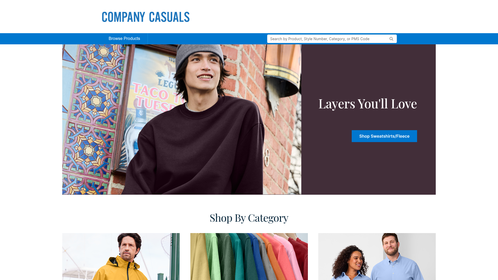 Screenshot van companycasuals.com