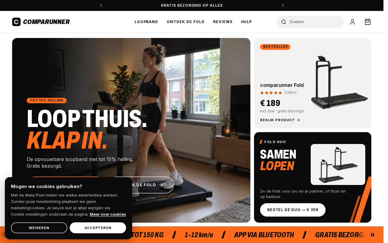 Screenshot van comparunner.nl