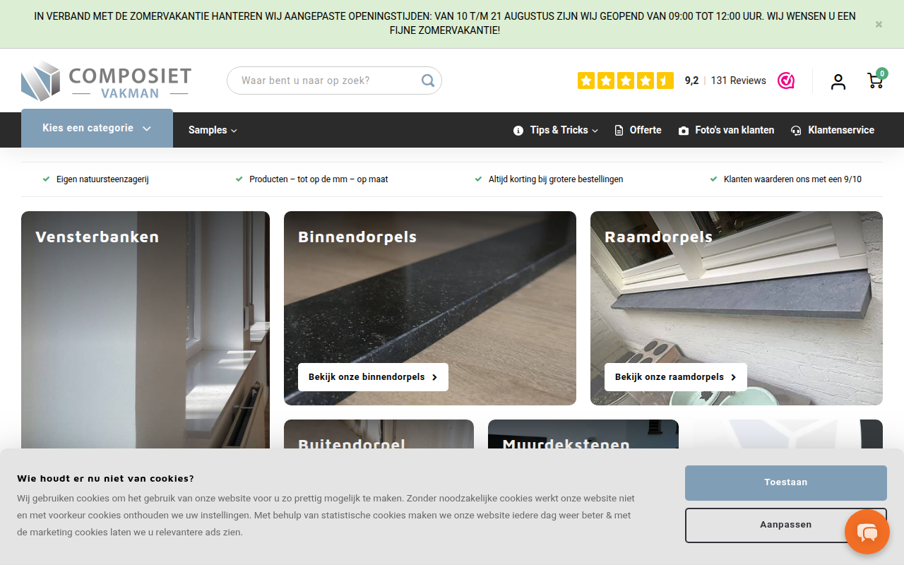 Screenshot van composietvakman.be