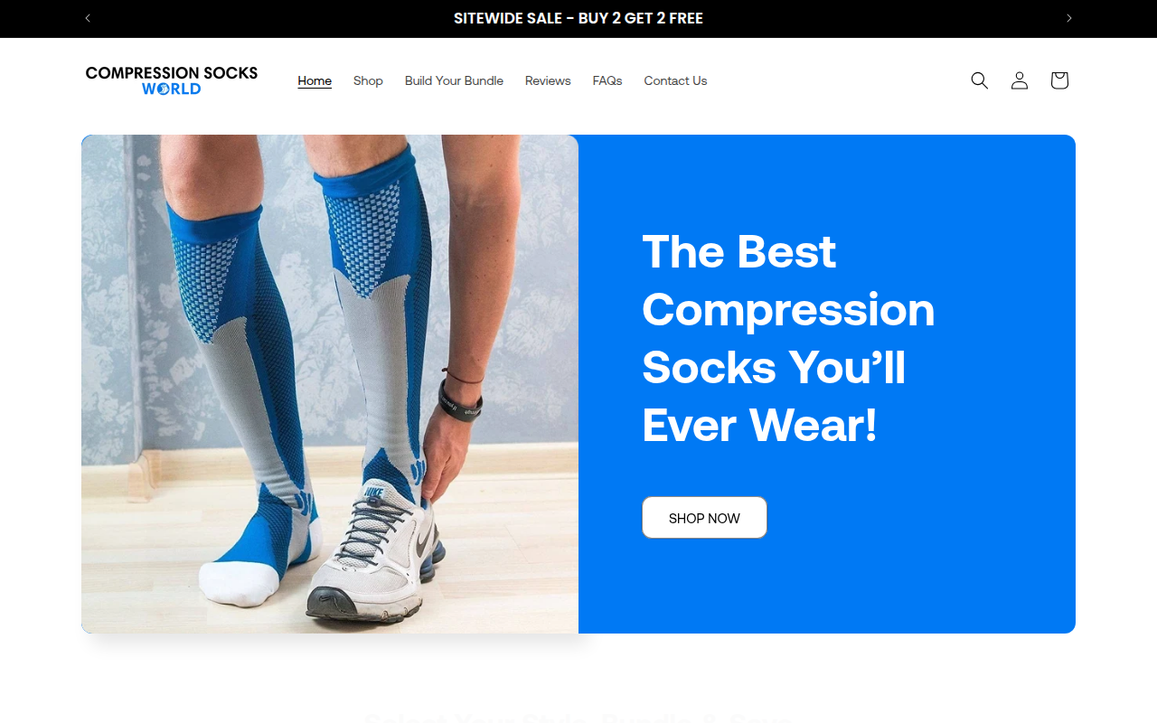 Screenshot van compressionsocksworld.co