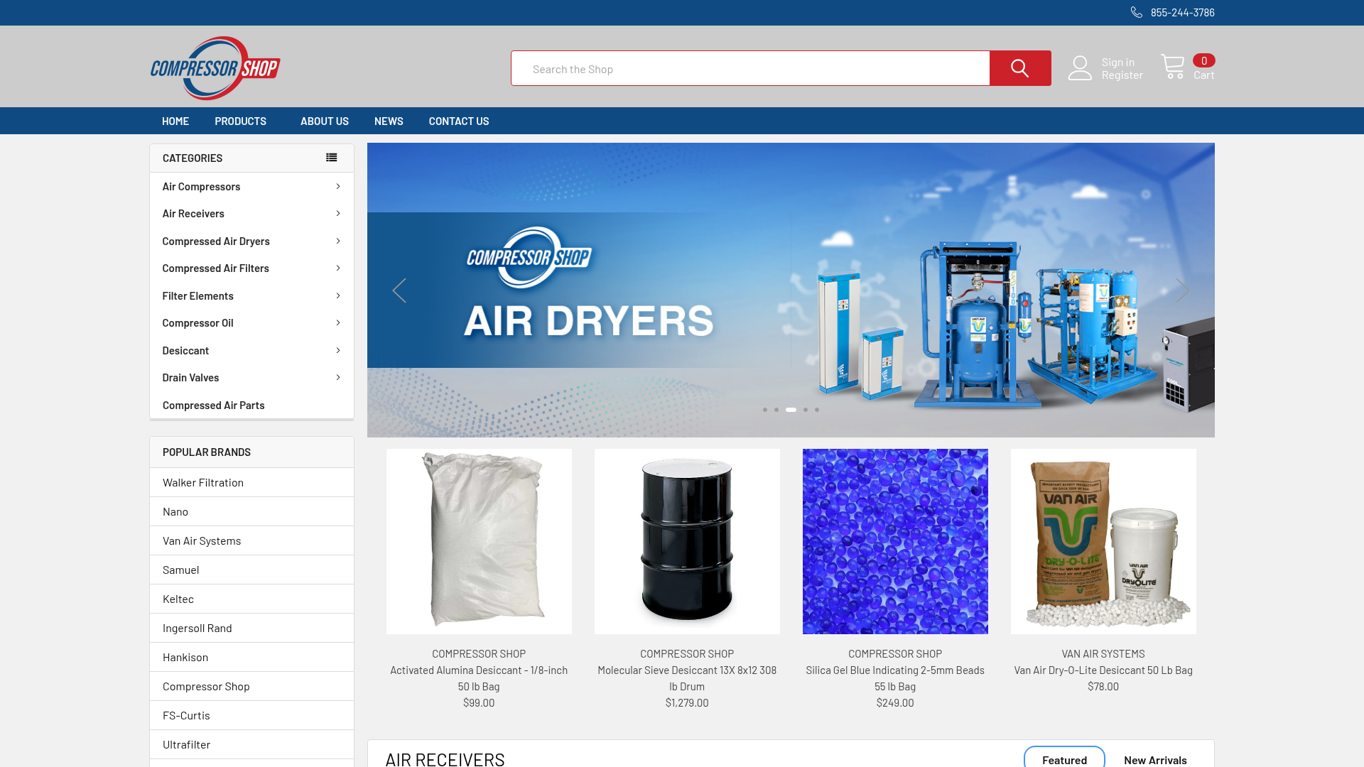 Screenshot van compressorshop.com