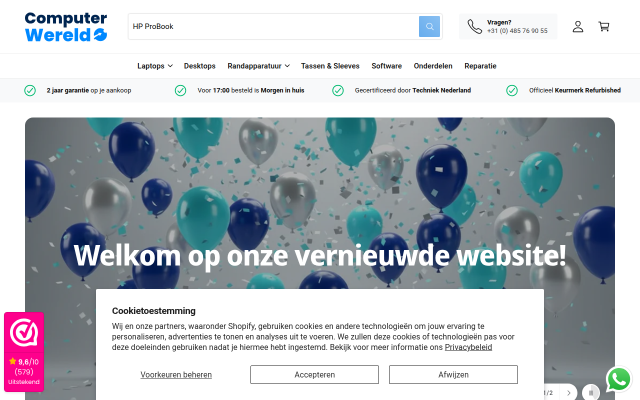 Screenshot van computer-wereld.com