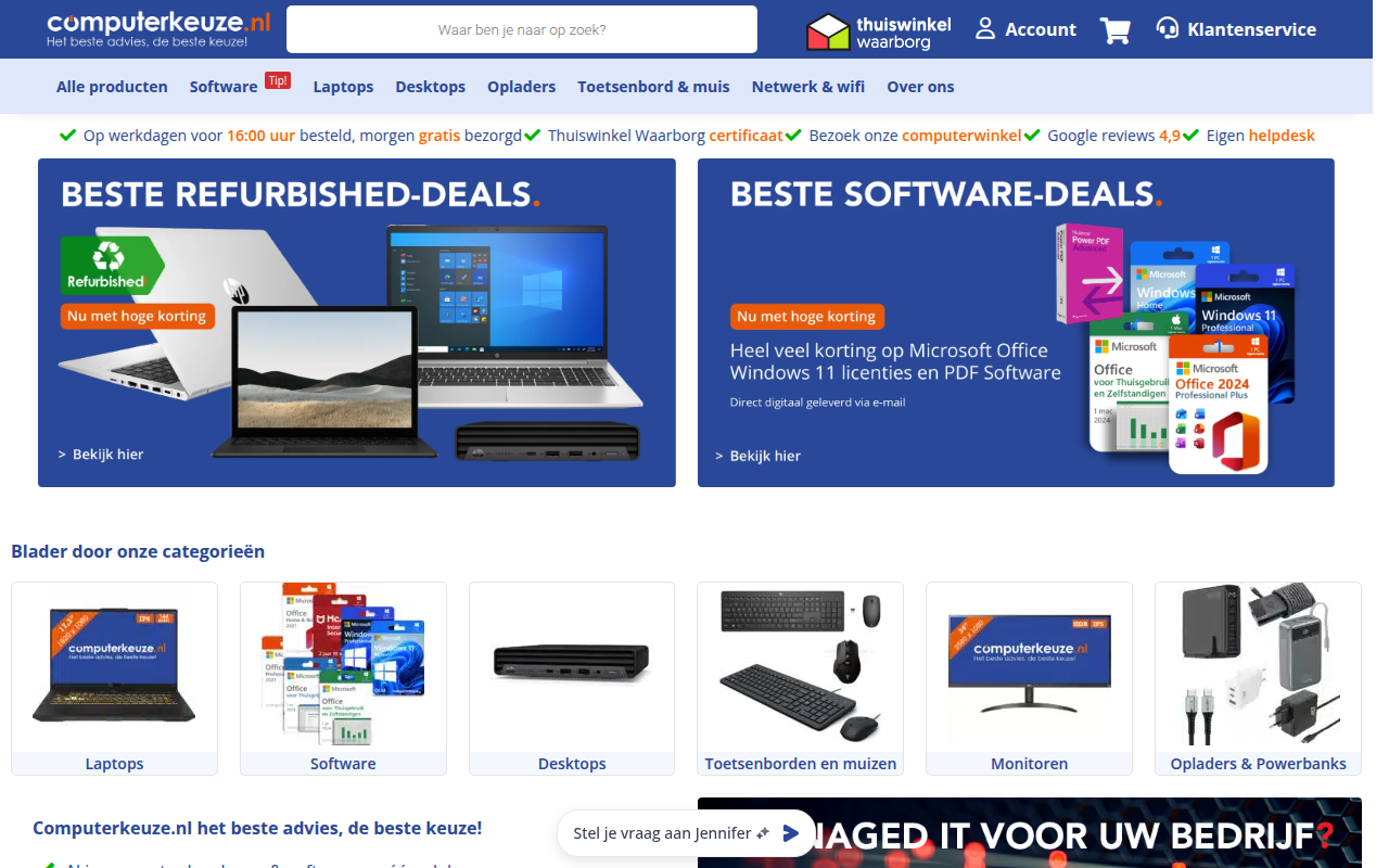 Screenshot van computerkeuze.nl