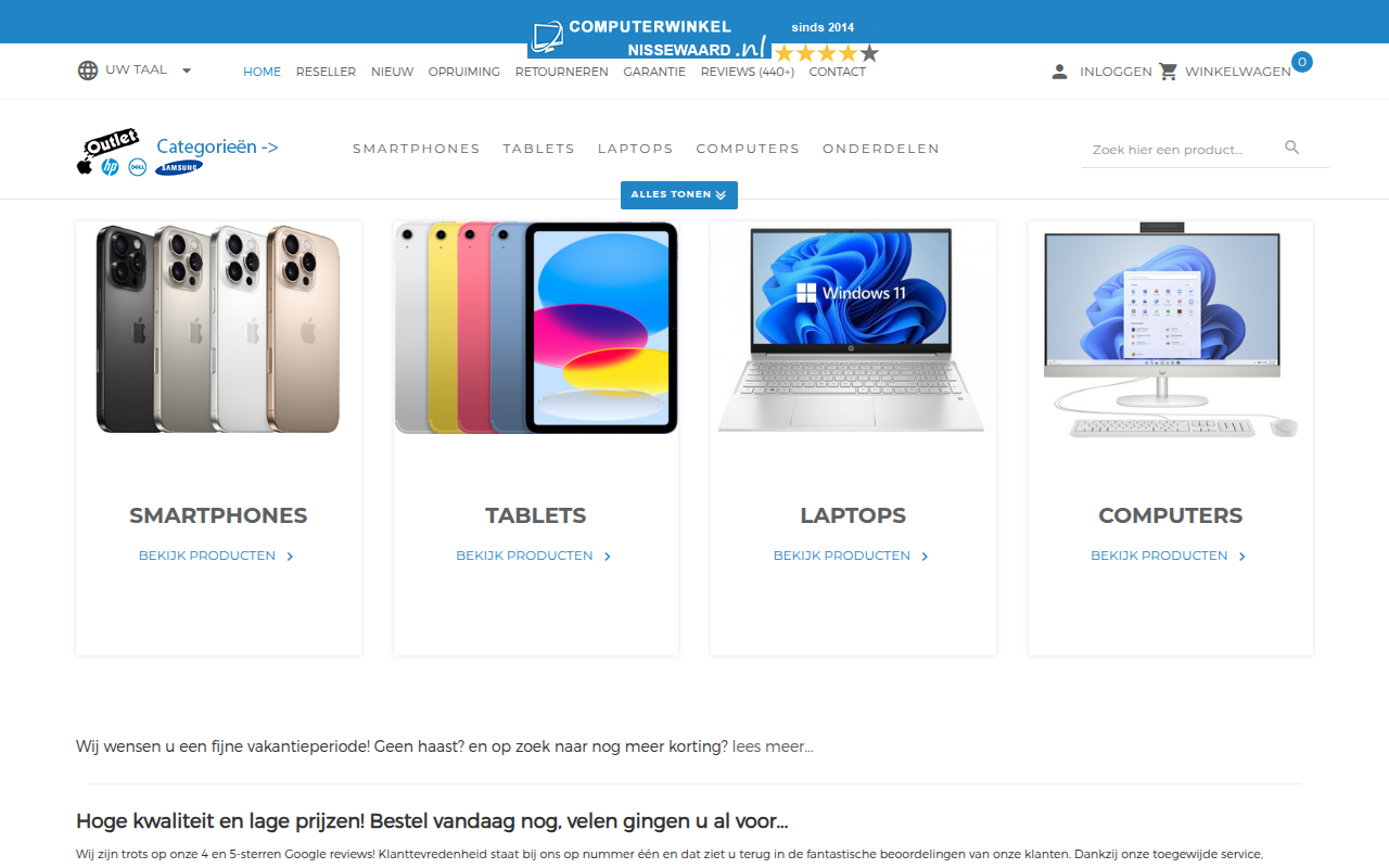 Screenshot van computerwinkelnissewaard.nl