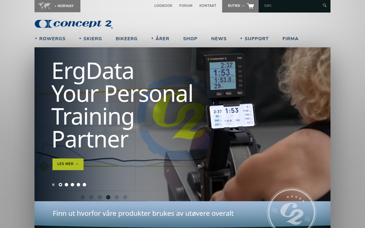 Screenshot van concept2.no