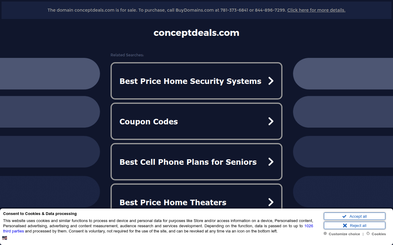 Screenshot van conceptdeals.com
