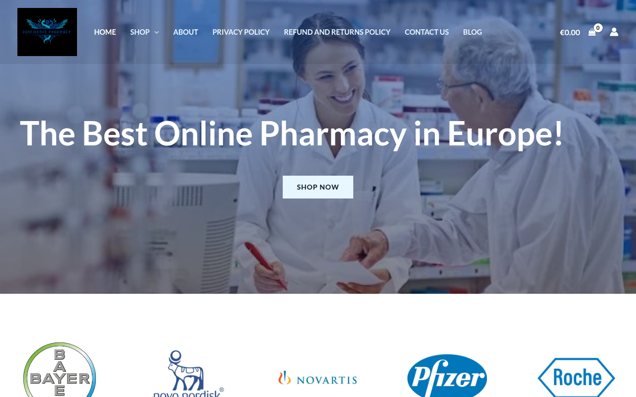 Screenshot van confidencepharmacy.eu
