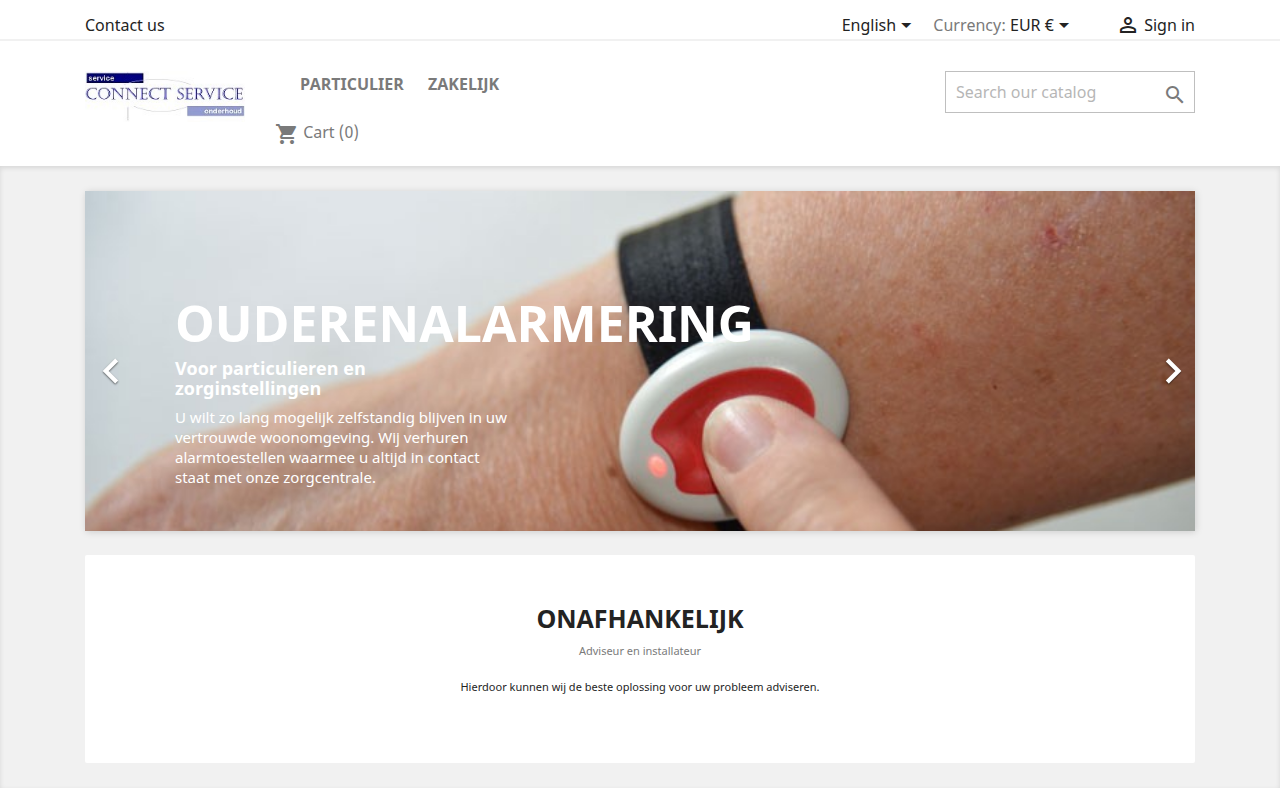 Screenshot van connectservice.roelstra.nl