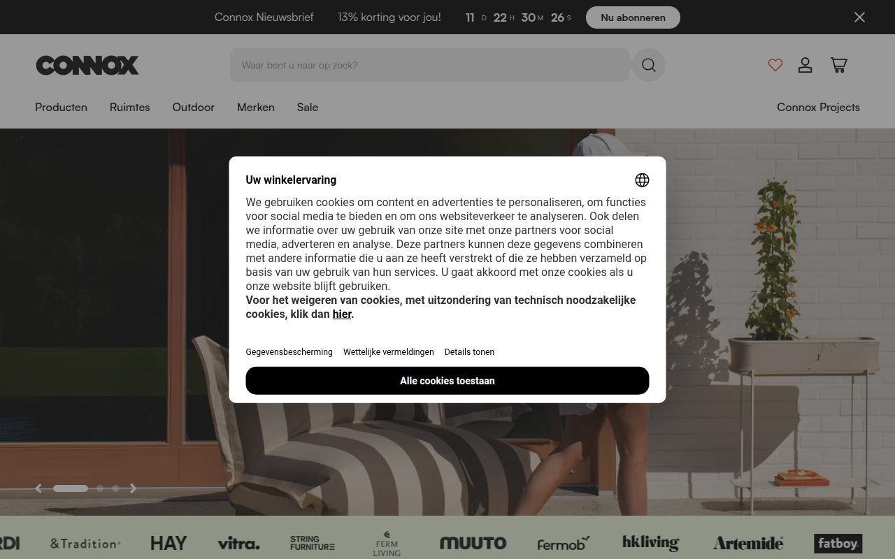 Screenshot van connox.be