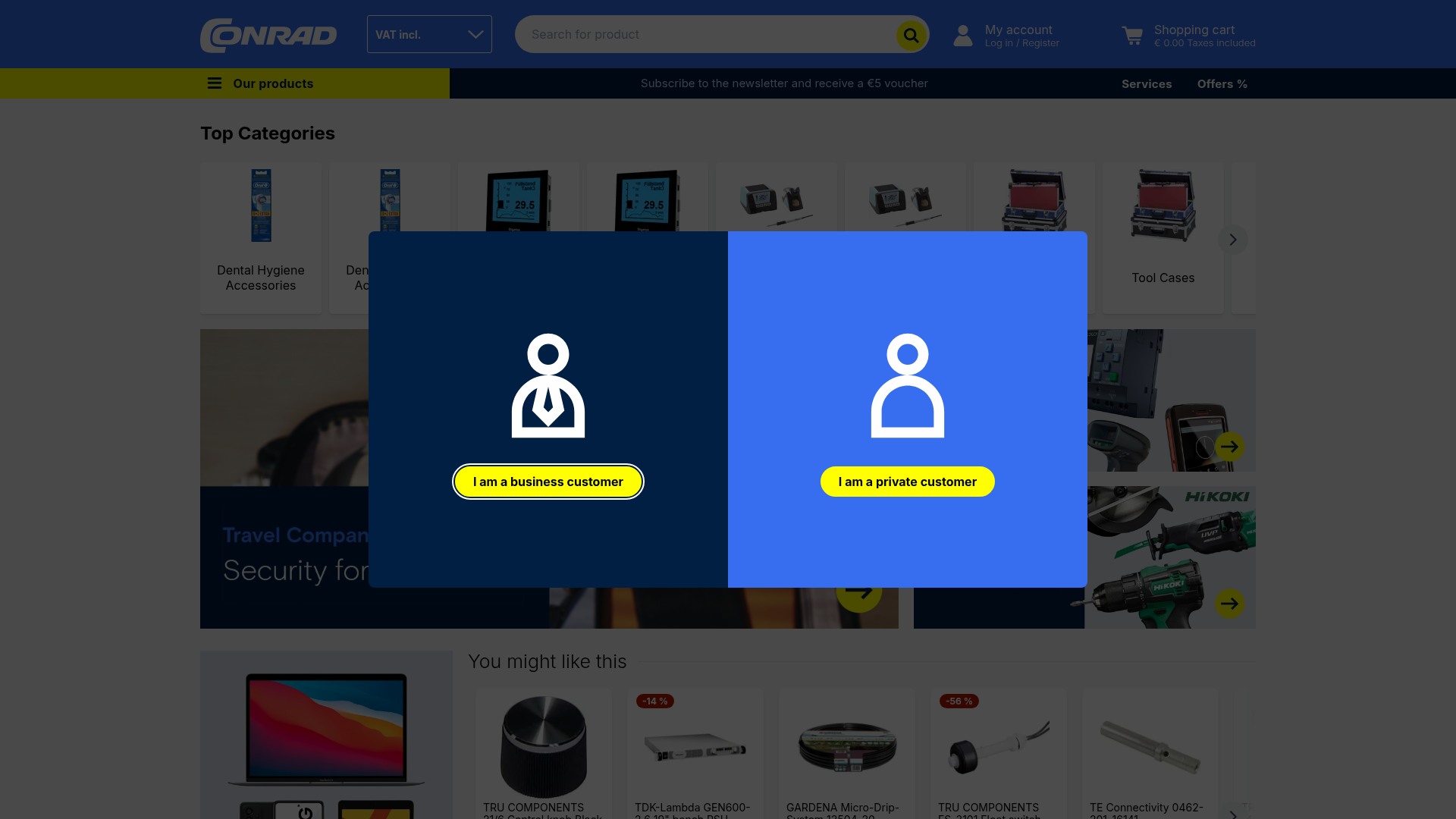 Screenshot van conrad.com