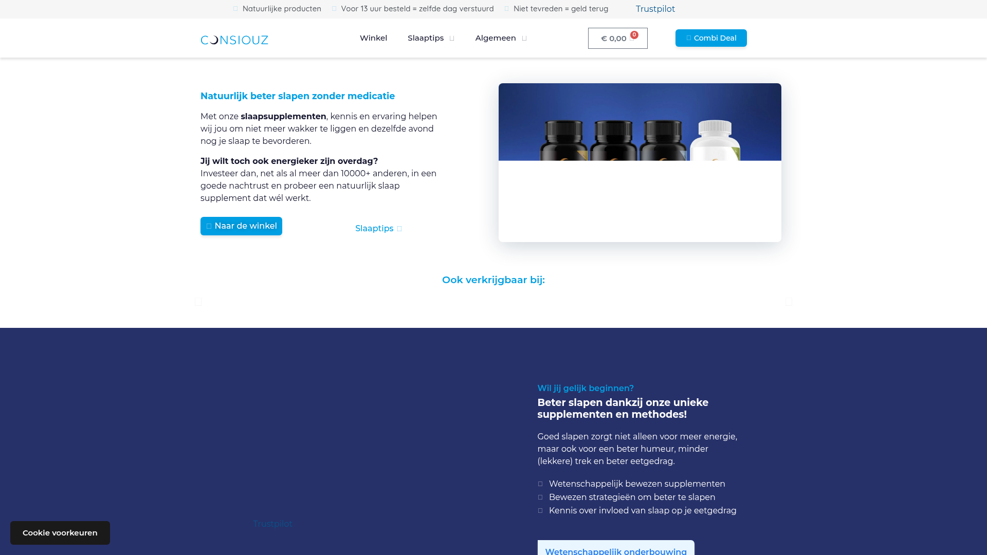 Screenshot van consiouz.nl