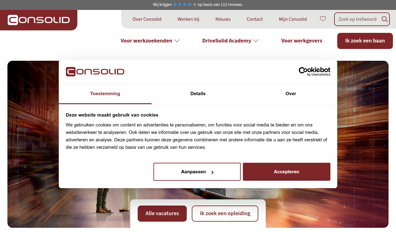 Screenshot van consolid.nl