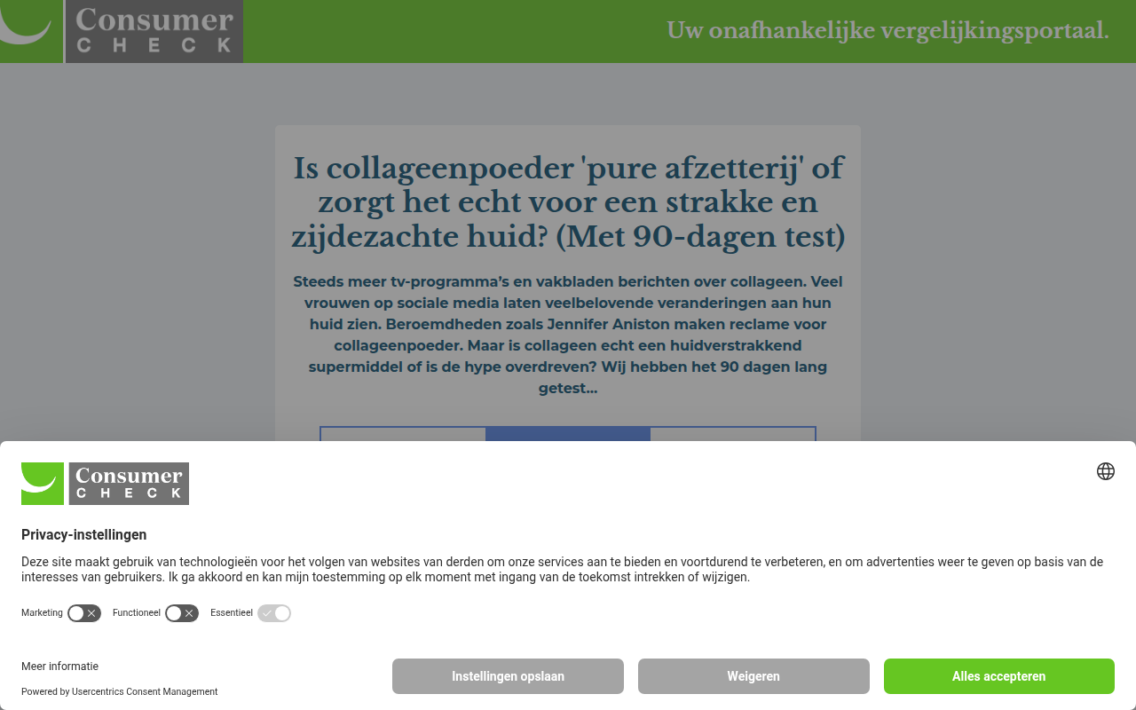 Screenshot van consumer-check.nl