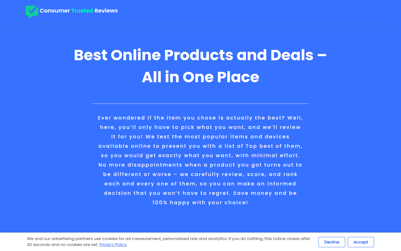 Screenshot van consumertrusted.reviews